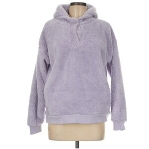 Lukka Lux Sherpa Hoodie Womens XL Lavender Excellent Fuzzy‎ Fleece Pullover